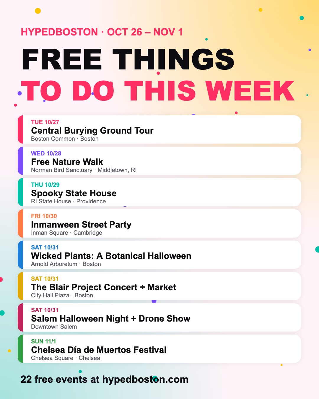Free Things to Do in Boston & RI This Week (Oct 26 – Nov 1)